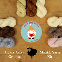 Mini Skein Kit for Gneddy, the Beary Cozy Gnome - Spring 2026 Gnome MKAL - Hand Dyed Yarn, Fingering Sock Weight 4 Ply Superwash Merino Wool, Sock Yarn Set