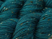 New Base Yarn! Hand Dyed Yarn, DK Weight Tweed Superwash Merino Wool - Deep Sea Tonal - Indie Dyer Yarn, Teal Blue Knitting Yarn with Tweedy Flecks