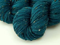 New Base Yarn! Hand Dyed Yarn, DK Weight Tweed Superwash Merino Wool - Deep Sea Tonal - Indie Dyer Yarn, Teal Blue Knitting Yarn with Tweedy Flecks