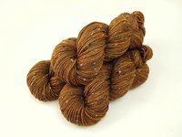 New Base Yarn! Hand Dyed Yarn, DK Weight Tweed Superwash Merino Wool - Hazelnut - Indie Dyer Yarn, Warm Brown Knitting Yarn with Tweedy Flecks