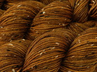 New Base Yarn! Hand Dyed Yarn, DK Weight Tweed Superwash Merino Wool - Hazelnut - Indie Dyer Yarn, Warm Brown Knitting Yarn with Tweedy Flecks