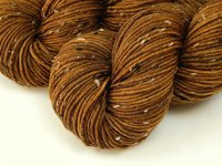 New Base Yarn! Hand Dyed Yarn, DK Weight Tweed Superwash Merino Wool - Hazelnut - Indie Dyer Yarn, Warm Brown Knitting Yarn with Tweedy Flecks