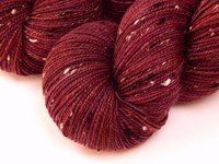 Hand Dyed Yarn, Tweed Fingering Weight Superwash Merino Wool Nylon - Merlot Multi - Indie Dyer Knitting Yarn, Burgundy Red Brown Sock Yarn