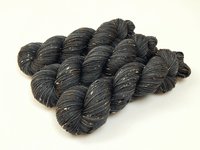 Hand Dyed Yarn, Tweed Fingering Weight Superwash Merino Wool Nylon - Slate Grey Tonal - Indie Dyer Knitting Yarn, Charcoal Gray with Tweedy Flecks, Sock Yarn