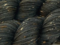 Hand Dyed Yarn, Tweed Fingering Weight Superwash Merino Wool Nylon - Slate Grey Tonal - Indie Dyer Knitting Yarn, Charcoal Gray with Tweedy Flecks, Sock Yarn