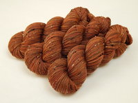 Hand Dyed Yarn, Tweed Fingering Weight Superwash Merino Wool Nylon - Spice - Indie Dyer Knitting Yarn, Rust Orange Autumn Sock Yarn