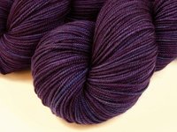 Hand Dyed Yarn, Sport Weight Superwash Merino Wool - Blackberry Tonal - Deep Purple Indie Dyer Knitting Yarn, Semi Solid Heavier Sock Yarn