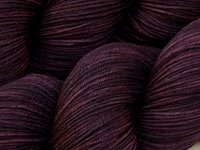 Hand Dyed Yarn, Sock Fingering Weight, 4 Ply Superwash Merino Wool - Eggplant - Indie Dyed Knitting Yarn, Tonal Dark Purple Yarn