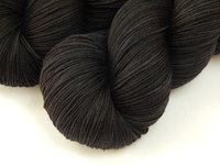 Hand Dyed Yarn, Sock Fingering Weight 4 Ply Superwash Merino Wool - Near Black - Tonal Knitting Yarn, Indie Dyer