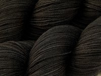Hand Dyed Yarn, Sock Fingering Weight 4 Ply Superwash Merino Wool - Near Black - Tonal Knitting Yarn, Indie Dyer