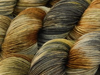 Hand Dyed Yarn, Fingering Sock Weight 4 Ply Superwash Merino Wool - Potluck Greys & Browns - Indie Dyer Gray Rust Brown Green Knitting Yarn 