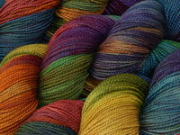 Hand Dyed Yarn, Sock Fingering Weight Superwash Merino Wool - Potluck Rainbow - Deep Rich Multicolor Knitting Yarn, Indie Dyer Sock Yarn