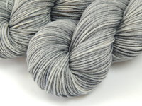 Hand Dyed Yarn, DK Weight 100% Superwash Merino Wool - Silver Lining - Indie Dyed Knitting Yarn, Light Grey Gray Tonal Yarn, Crochet Yarn