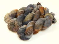 Hand Dyed Yarn, Sport Weight Superwash Merino Wool - Potluck Greys & Browns - Indie Dyed Silver Gray Khaki Knitting Yarn, Earthy Colors Heavier Sock Yarn 