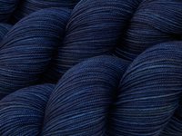 Limited Edition! Hand Dyed Yarn, Light Fingering Weight Superwash Merino Wool & Nylon Blend - Ink Tonal - Indie Dyer Knitting Yarn, Navy Blue