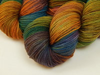 Worsted Weight Hand Dyed Yarn, 100% Superwash Merino Wool - Potluck Rainbow - Indie Dyer OOAK Knitting Crochet Yarn, Earthy Vibrant Colors