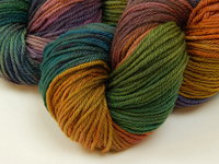 Worsted Weight Hand Dyed Yarn, 100% Superwash Merino Wool - Potluck Rainbow - Indie Dyer OOAK Knitting Crochet Yarn, Earthy Vibrant Colors