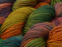Worsted Weight Hand Dyed Yarn, 100% Superwash Merino Wool - Potluck Rainbow - Indie Dyer OOAK Knitting Crochet Yarn, Earthy Vibrant Colors