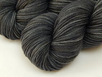 Hand Dyed Yarn, Worsted Weight 100% Superwash Merino Wool - Slate Grey Tonal - Dark Gray Indie Dyer Knitting Yarn, Charcoal Crochet Yarn