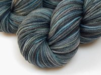 Hand Dyed Yarn, Worsted Weight Superwash Merino Wool - Storm Clouds - Blue Grey Gray Indie Dyer Knitting Yarn, DIY Crochet Craft Supply