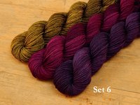 Mini Skein Kits for 2025 Year of Gnomes - Sets of 3 Hand Dyed Yarn Minis, Fingering Sock Weight Superwash Merino Wool