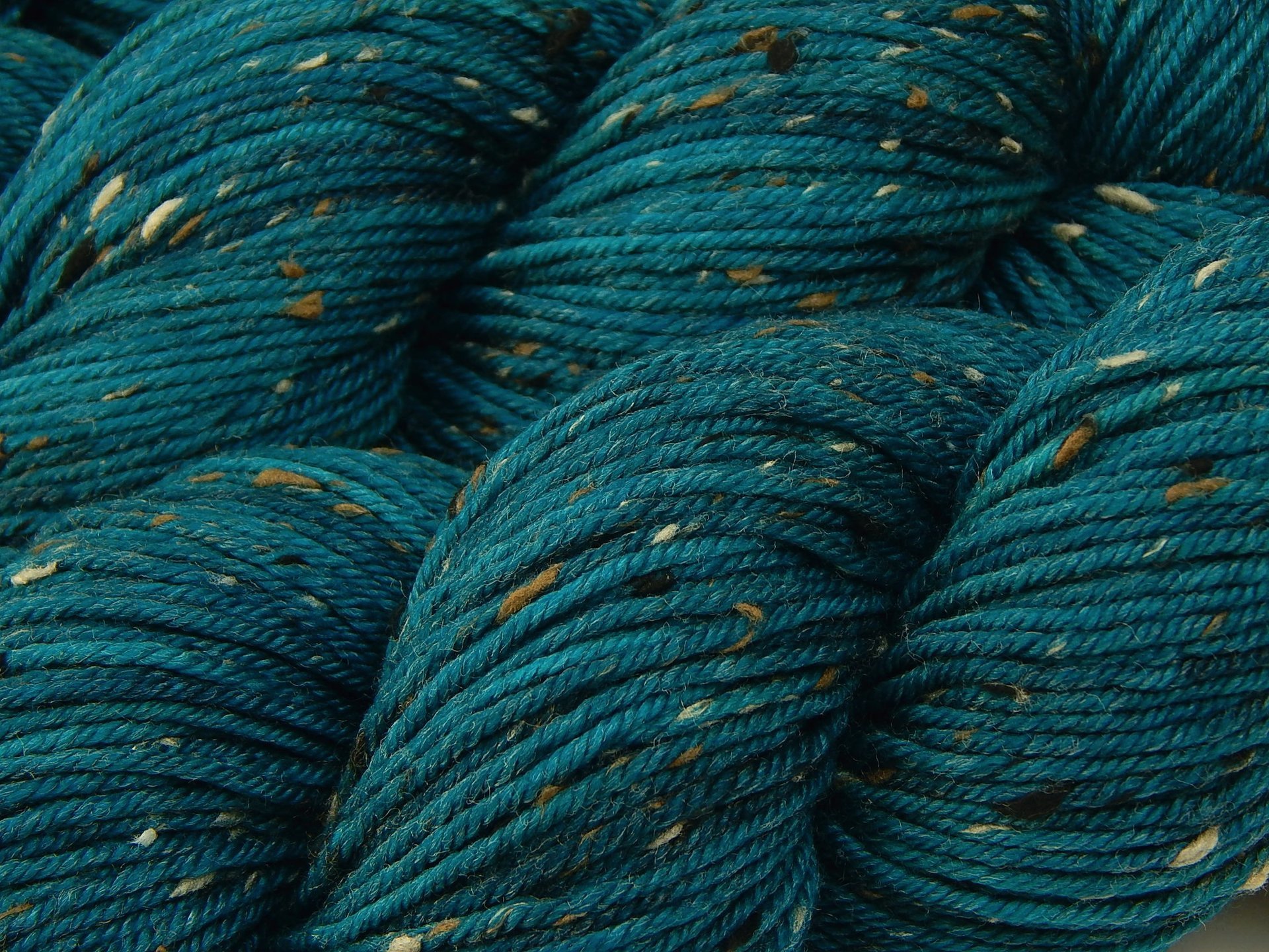 New Base Yarn! Hand Dyed Yarn, DK Weight Tweed Superwash Merino Wool - Deep Sea Tonal - Indie Dyer Yarn, Teal Blue Knitting Yarn with Tweedy Flecks