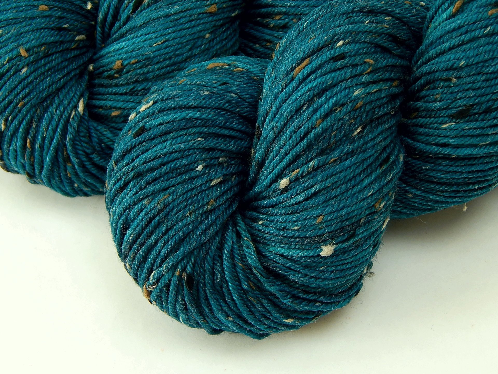 New Base Yarn! Hand Dyed Yarn, DK Weight Tweed Superwash Merino Wool - Deep Sea Tonal - Indie Dyer Yarn, Teal Blue Knitting Yarn with Tweedy Flecks