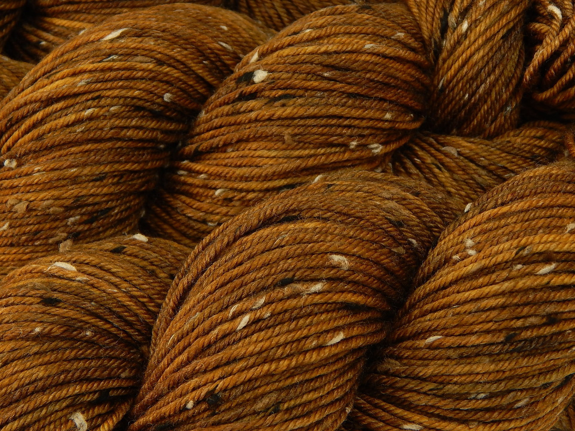 New Base Yarn! Hand Dyed Yarn, DK Weight Tweed Superwash Merino Wool - Hazelnut - Indie Dyer Yarn, Warm Brown Knitting Yarn with Tweedy Flecks