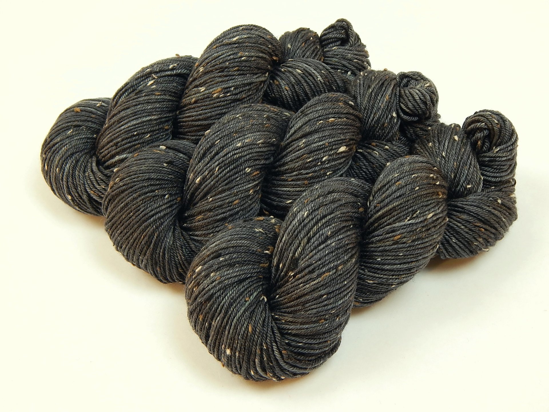 New Base Yarn! Hand Dyed Yarn, DK Weight Tweed Superwash Merino Wool - Slate Grey Tonal - Indie Dyer Yarn, Charcoal Knitting Yarn with Tweedy Flecks