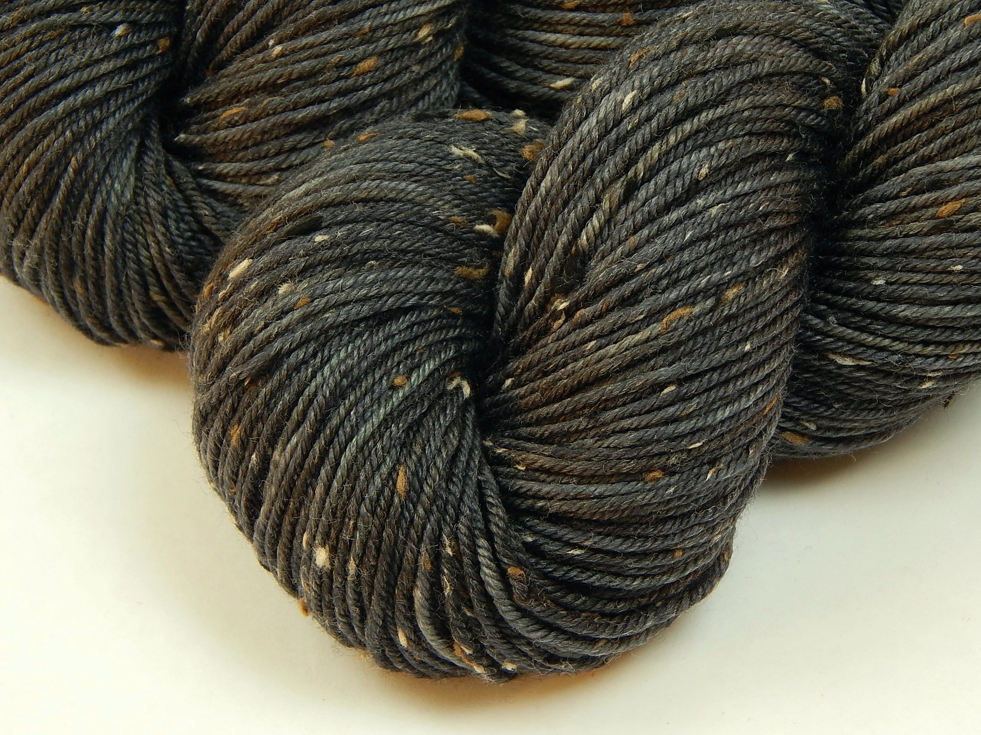 New Base Yarn! Hand Dyed Yarn, DK Weight Tweed Superwash Merino Wool - Slate Grey Tonal - Indie Dyer Yarn, Charcoal Knitting Yarn with Tweedy Flecks
