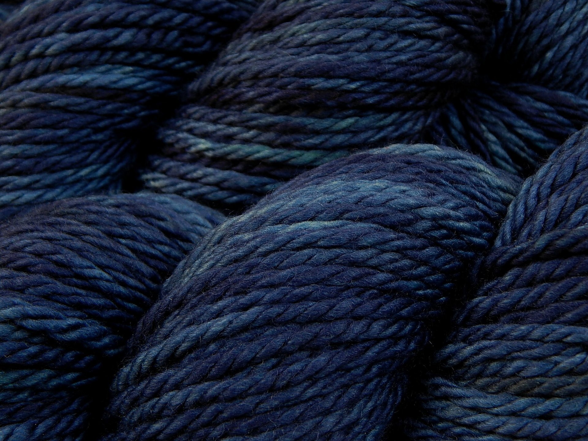 Bulky Hand Dyed Yarn, 100% Superwash Merino Wool - Ink Tonal - Soft Indie Dyer Thick Dark Blue Yarn, Navy Chunky Knitting Yarn