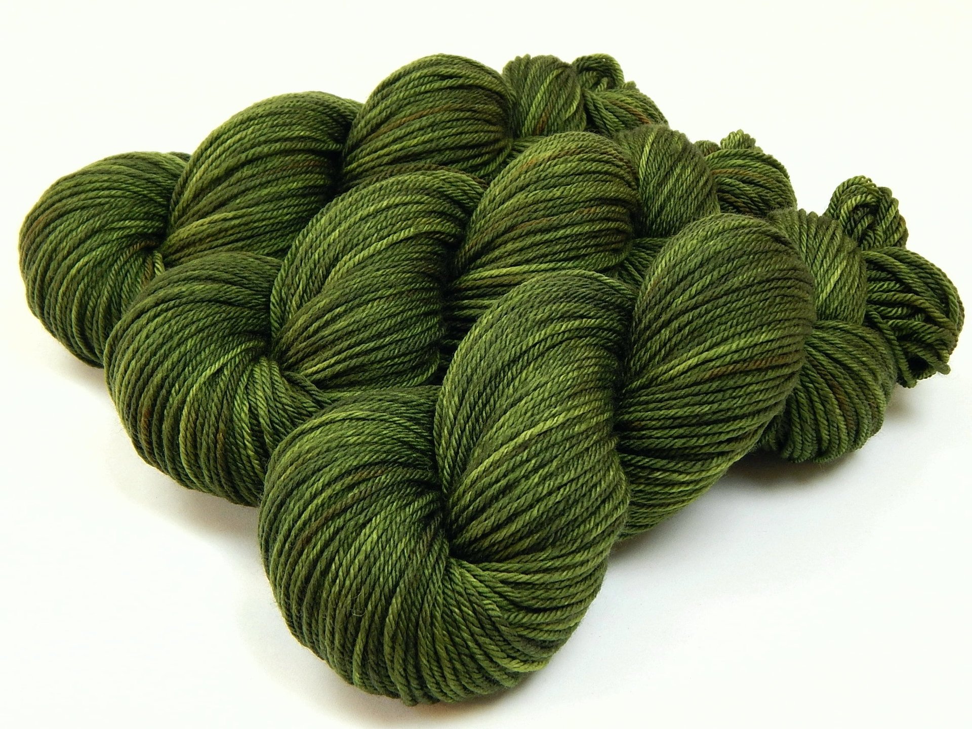 Worsted Weight Hand Dyed Yarn, 100% Superwash Merino Wool - Moss Tonal - Indie Dyer Olive Green Knitting Yarn, Soft Semi Solid Crochet Yarn