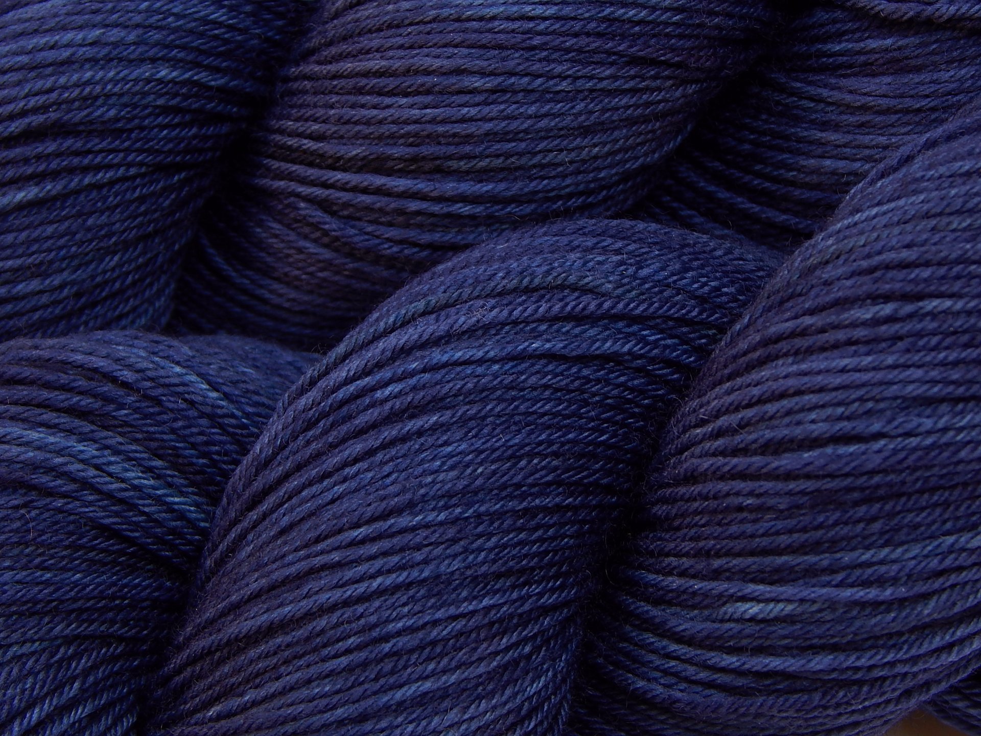 Hand Dyed Sock Yarn, Fingering Weight 4 Ply Superwash Merino Wool - Ink Tonal - Dark Blue Knitting Yarn, Navy Hand Dyed Yarn