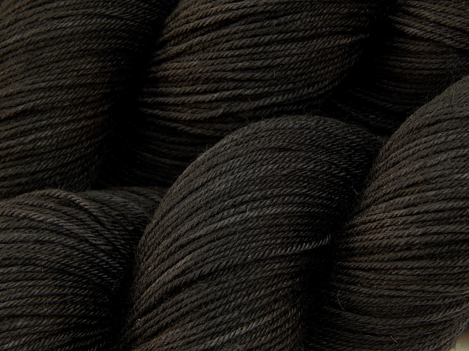 Hand Dyed Yarn, Sock Fingering Weight 4 Ply Superwash Merino Wool - Near Black - Tonal Knitting Yarn, Indie Dyer