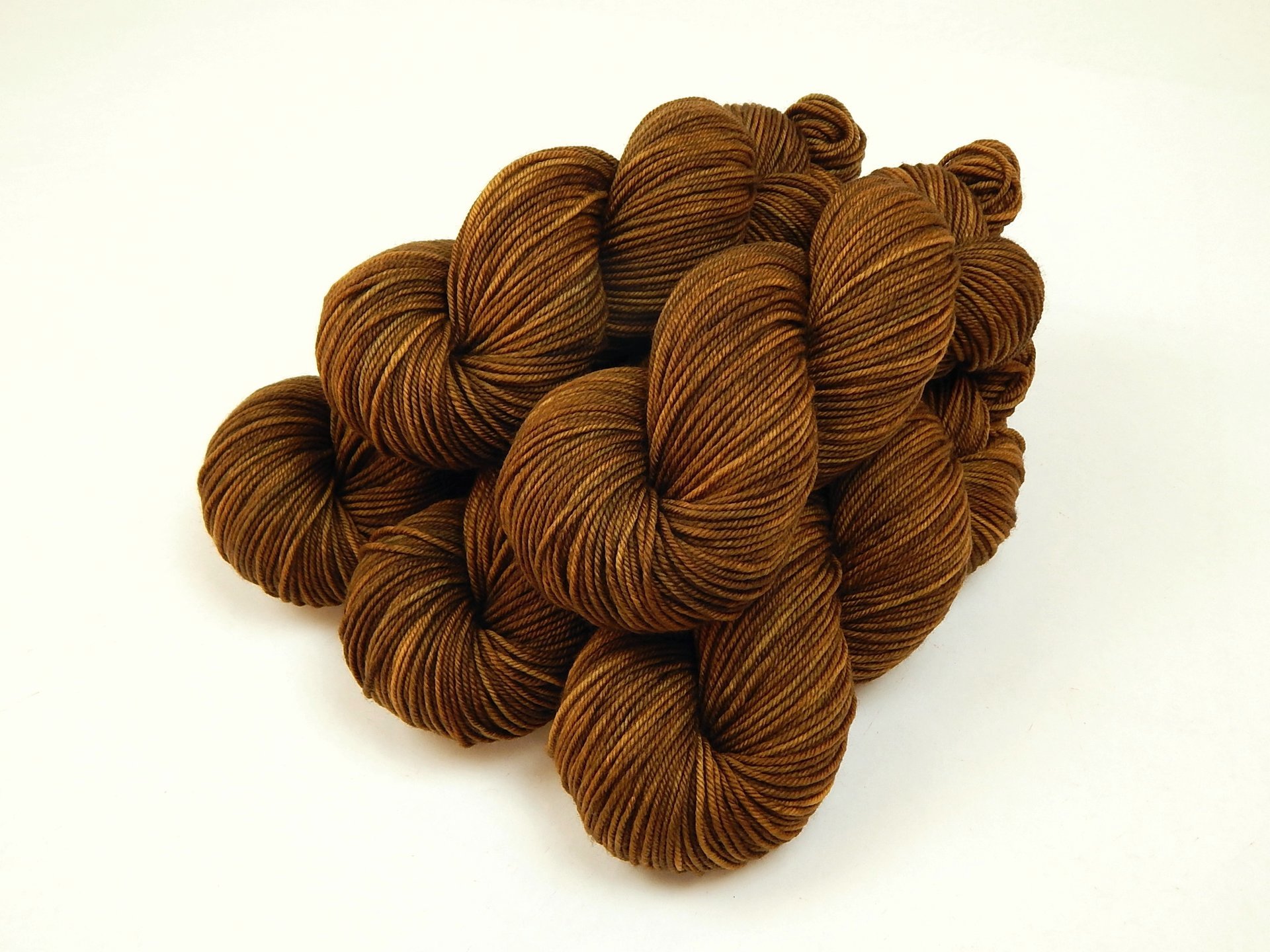 Hand Dyed Yarn, DK Weight Superwash Merino Wool - Hazelnut - Indie Dyed Yarn, Warm Brown Tonal Wool Yarn, Semi Solid Knitting Yarn