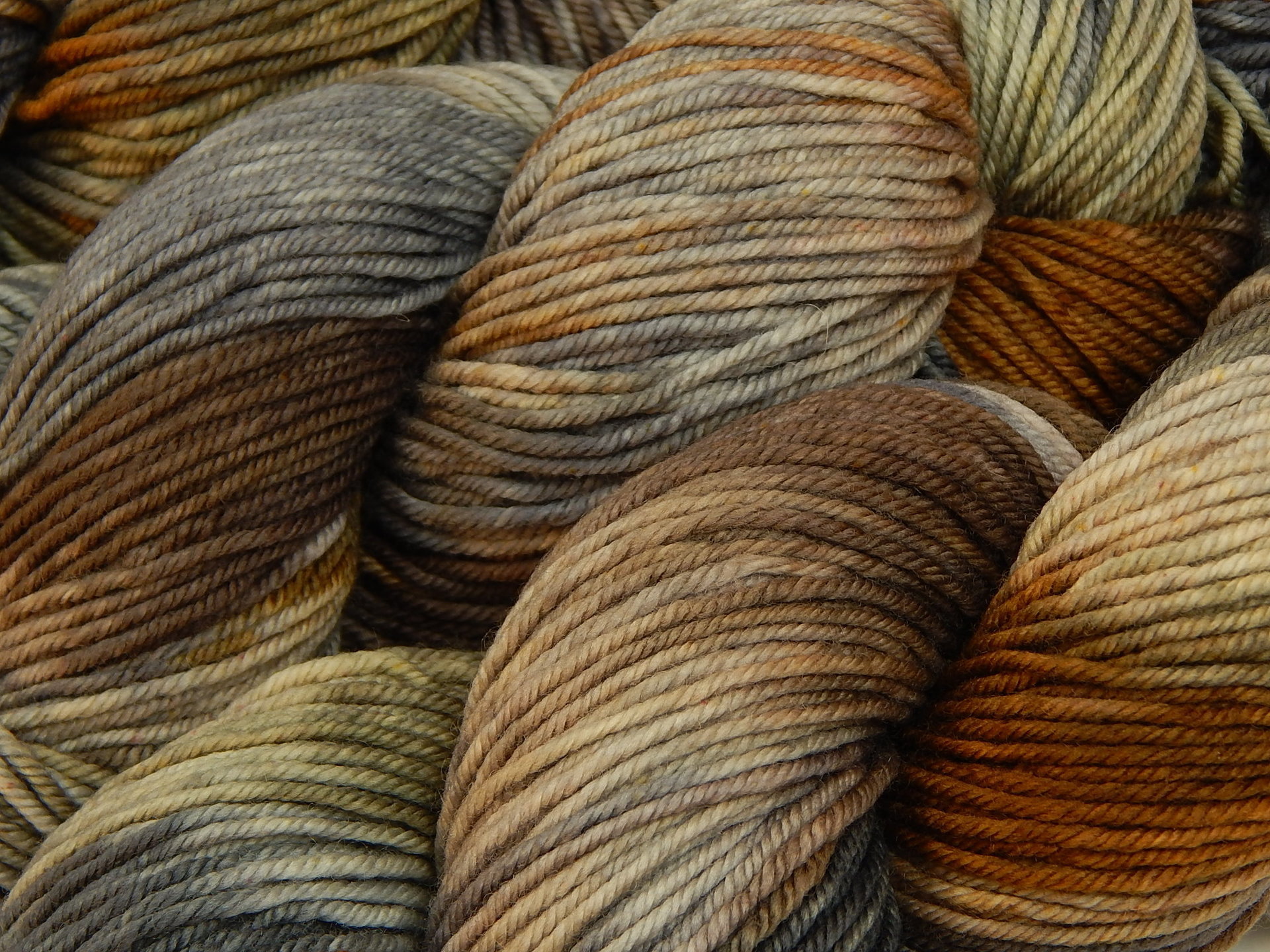 Hand Dyed Yarn, DK Weight Superwash Merino Wool - Potluck Greys & Browns - Soft Washable Indie Dyer Yarn, Earthy Colors Wool Yarn for Knitting Crochet