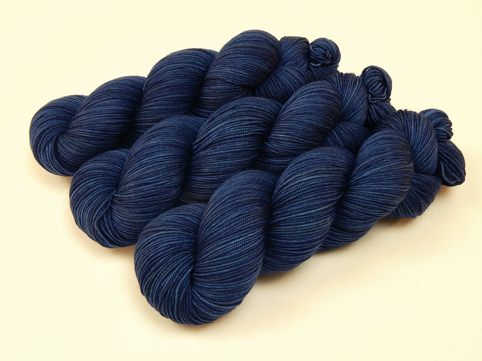 Limited Edition! Hand Dyed Yarn, Light Fingering Weight Superwash Merino Wool & Nylon Blend - Ink Tonal - Indie Dyer Knitting Yarn, Navy Blue