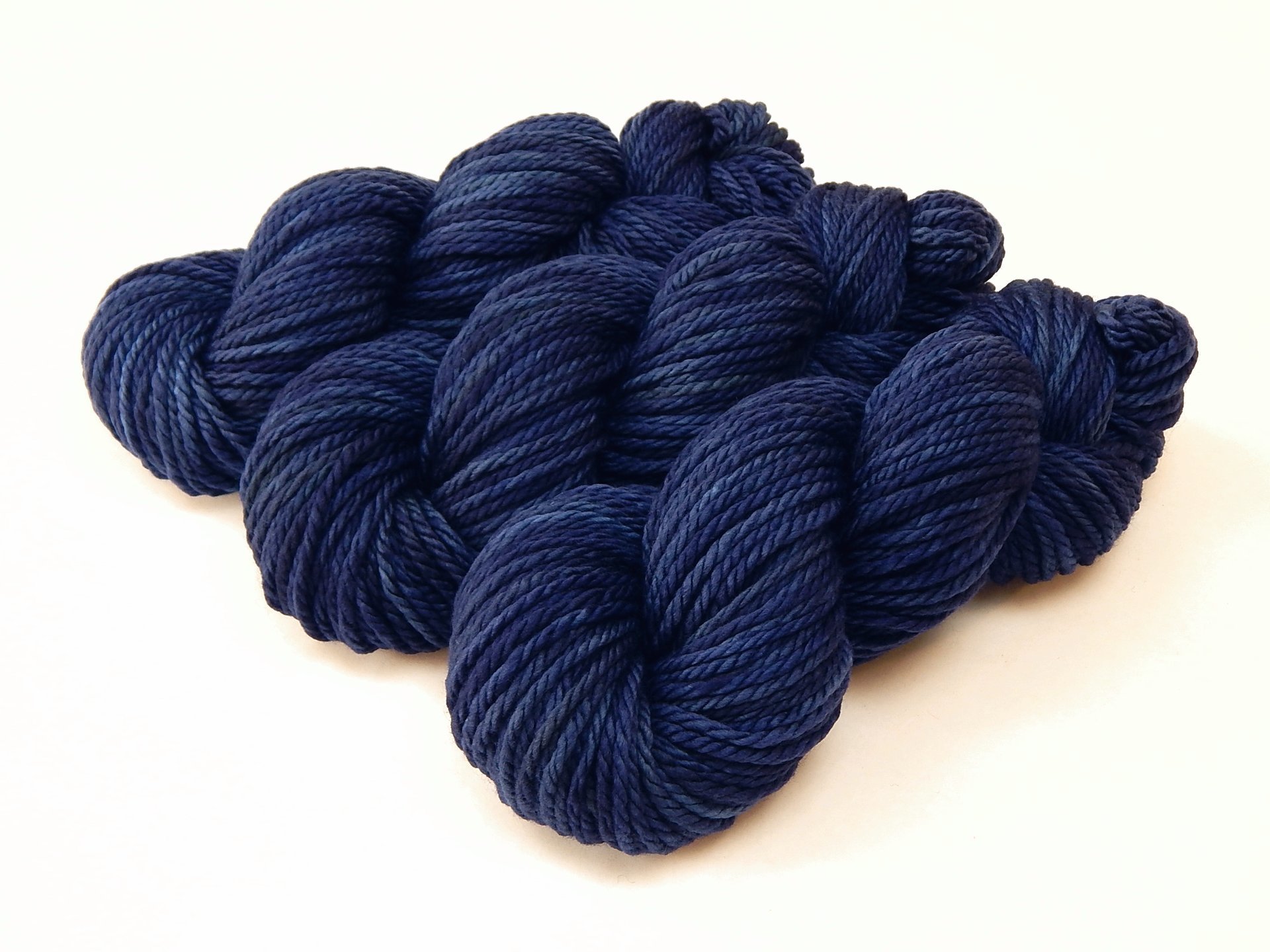 Bulky Hand Dyed Yarn, 100% Superwash Merino Wool - Ink Tonal - Soft Indie Dyer Thick Dark Blue Yarn, Navy Chunky Knitting Yarn