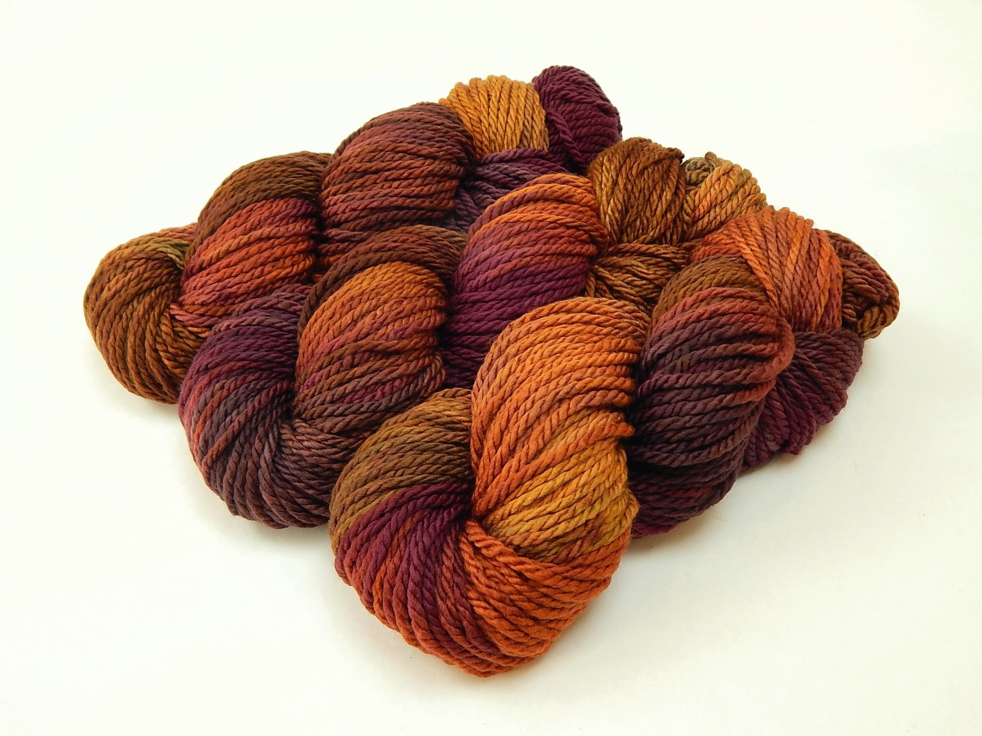 Hand Dyed Yarn, Bulky Weight Superwash Merino Wool - Potluck Autumn Shades - Indie Dyer Fall Colors Chunky Knitting Yarn