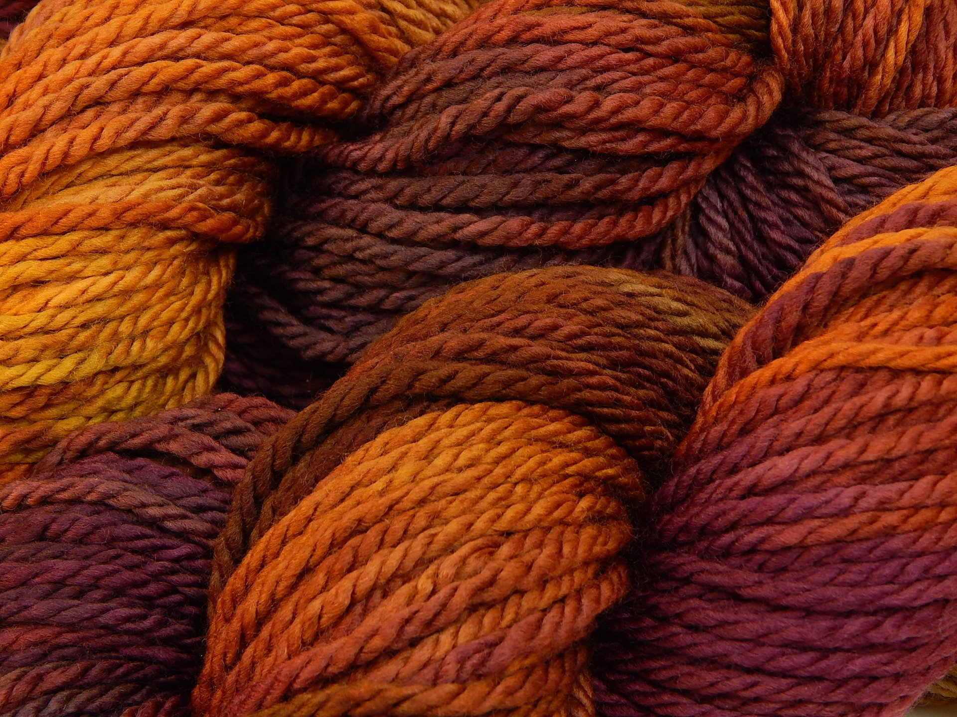 Hand Dyed Yarn, Bulky Weight Superwash Merino Wool - Potluck Autumn Shades - Indie Dyer Fall Colors Chunky Knitting Yarn