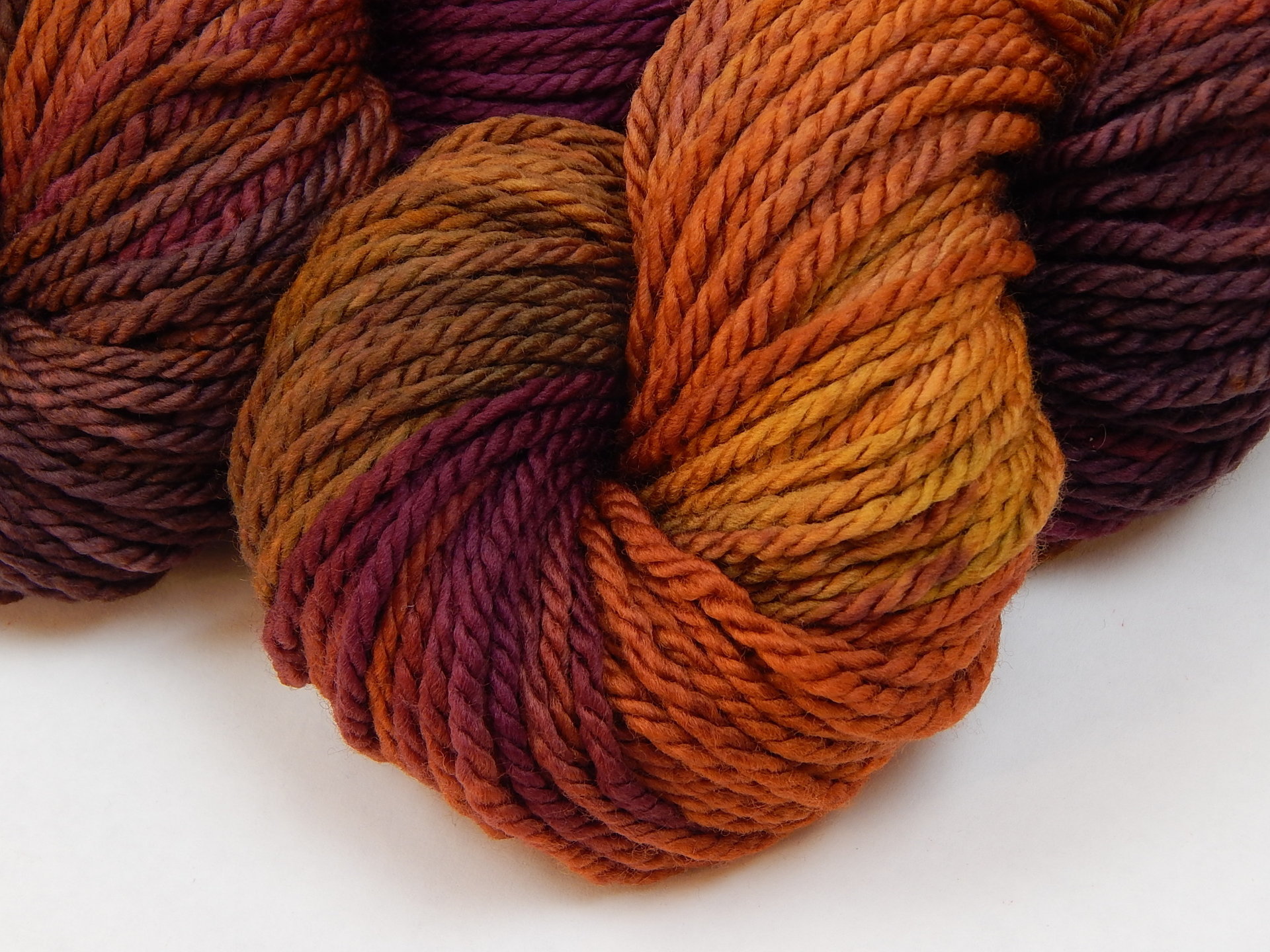 Hand Dyed Yarn, Bulky Weight Superwash Merino Wool - Potluck Autumn Shades - Indie Dyer Fall Colors Chunky Knitting Yarn