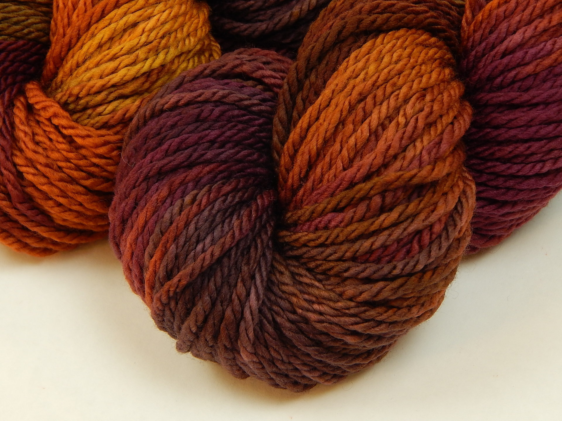 Hand Dyed Yarn, Bulky Weight Superwash Merino Wool - Potluck Autumn Shades - Indie Dyer Fall Colors Chunky Knitting Yarn