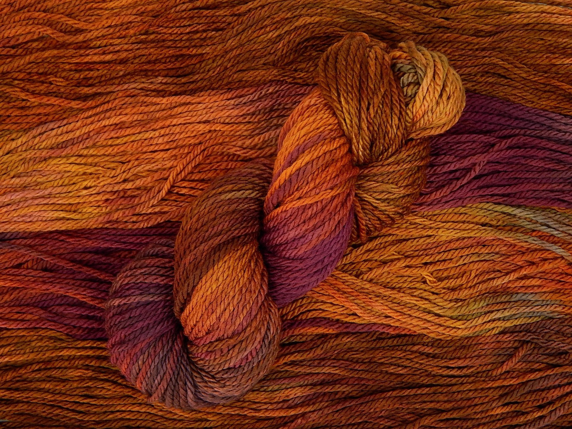 Hand Dyed Yarn, Bulky Weight Superwash Merino Wool - Potluck Autumn Shades - Indie Dyer Fall Colors Chunky Knitting Yarn