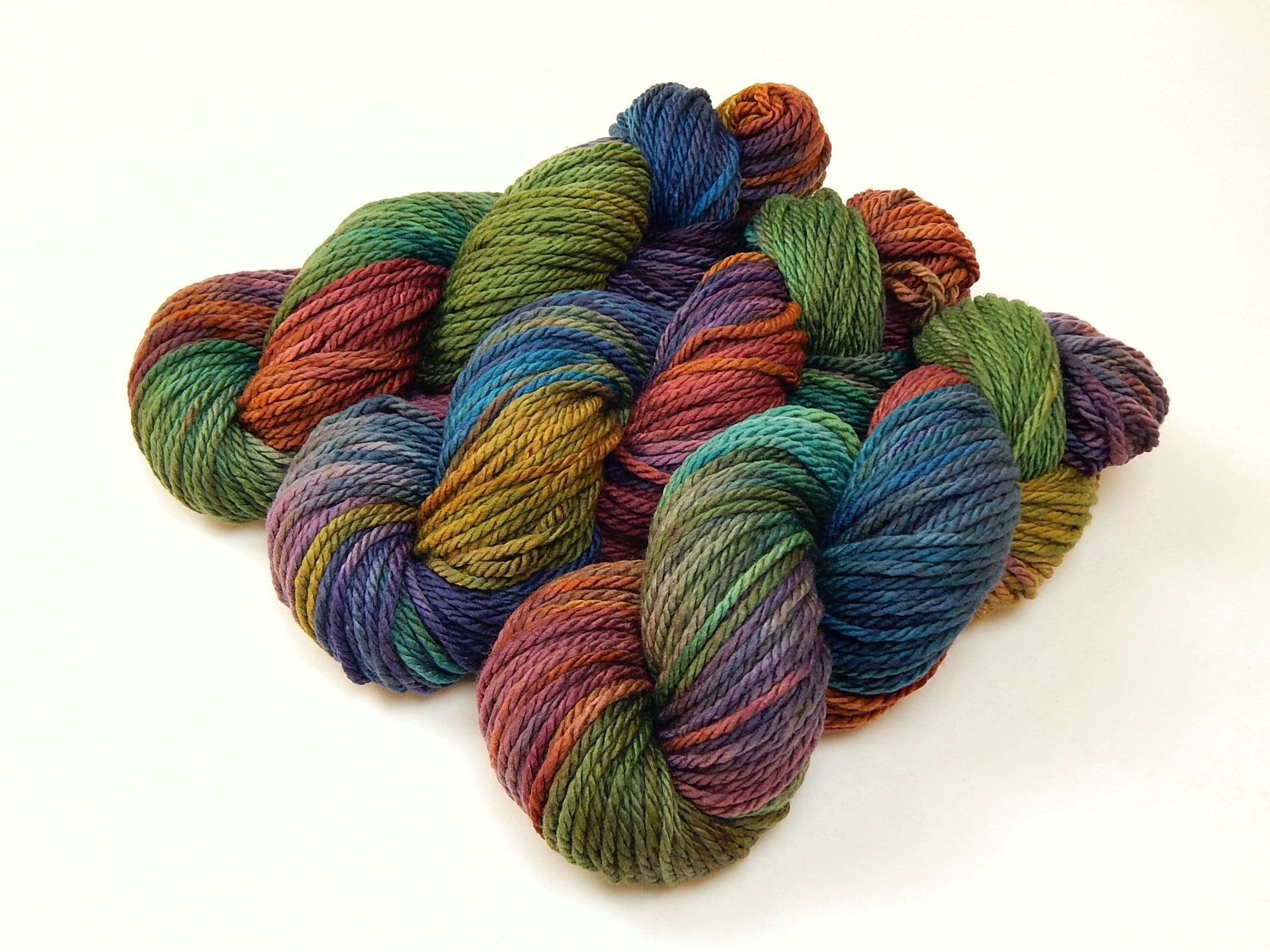 Hand Dyed Yarn, Bulky Weight Superwash Merino Wool - Potluck Rainbow - Indie Dyer Vibrant Colorful Thick Chunky Knitting Yarn, Ready to Ship