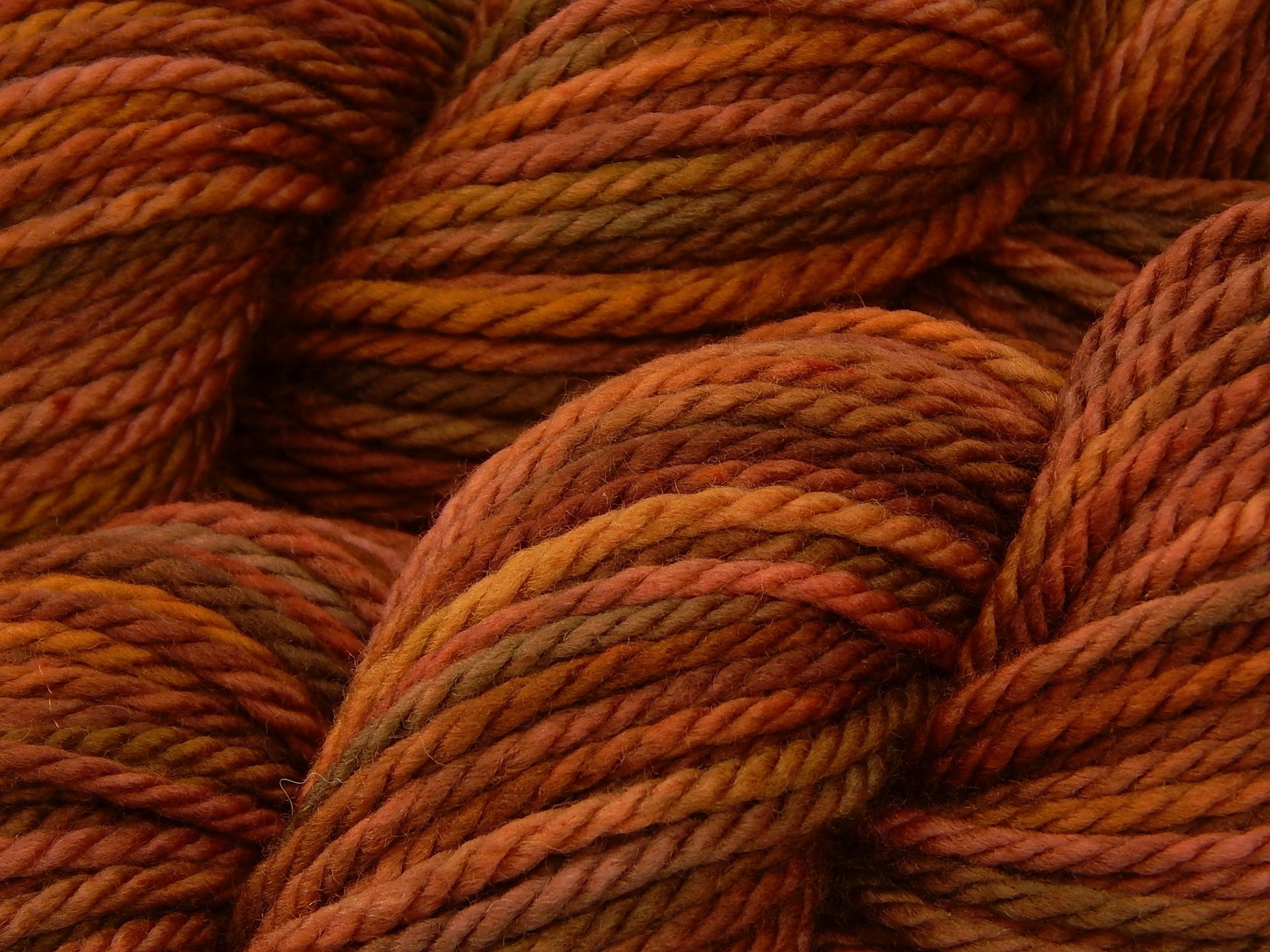 Hand Dyed Yarn, Bulky Weight Superwash Merino Wool - Spice - Thick Knitting Yarn in Fall Colors, Rust Burnt Orange Autumn Chunky Yarn
