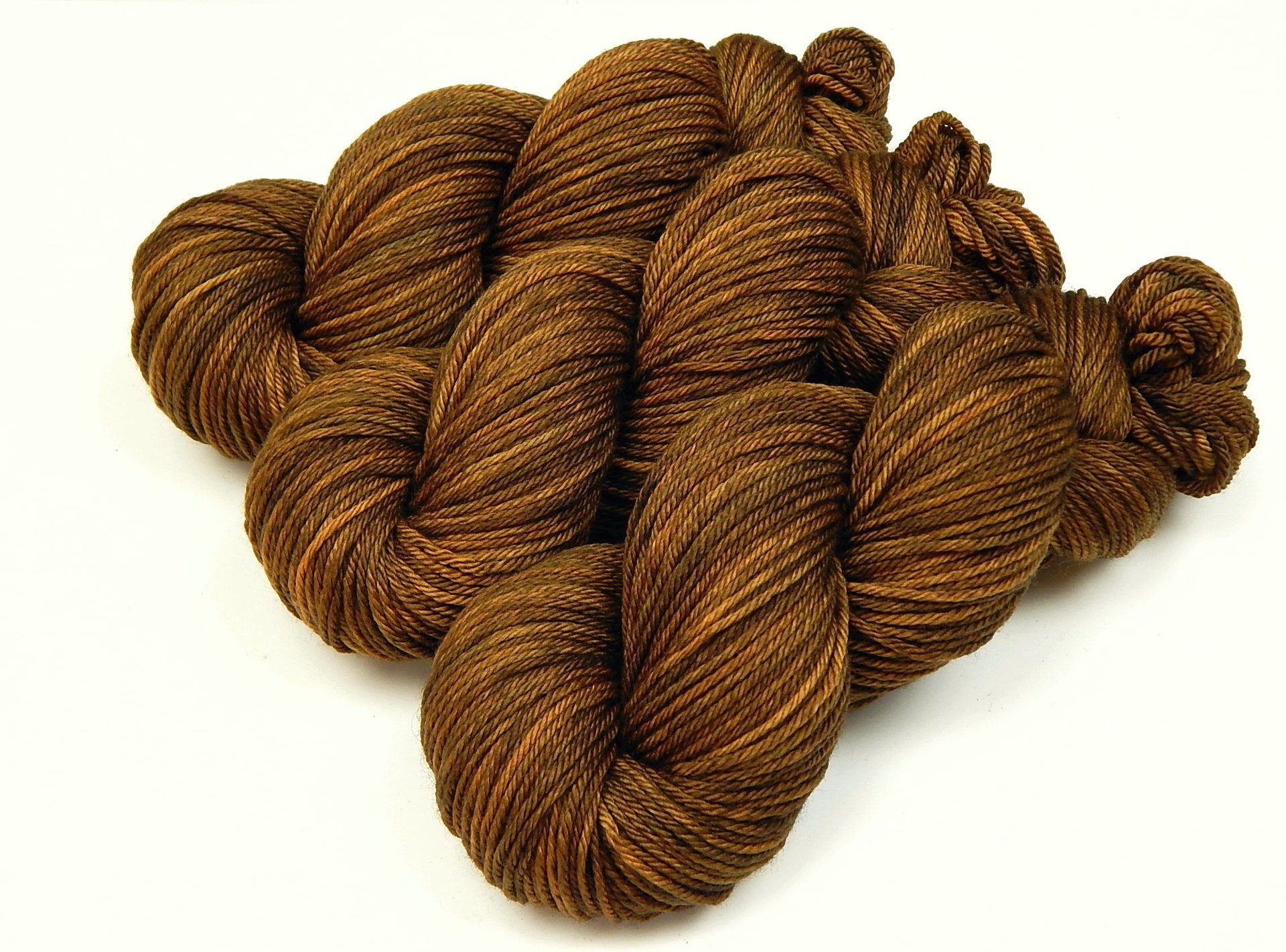 Hand Dyed Yarn, Worsted Weight Superwash 100% Merino Wool - Hazelnut - Tonal Brown Yarn, Indie Dyer Handdyed Knitting Yarn