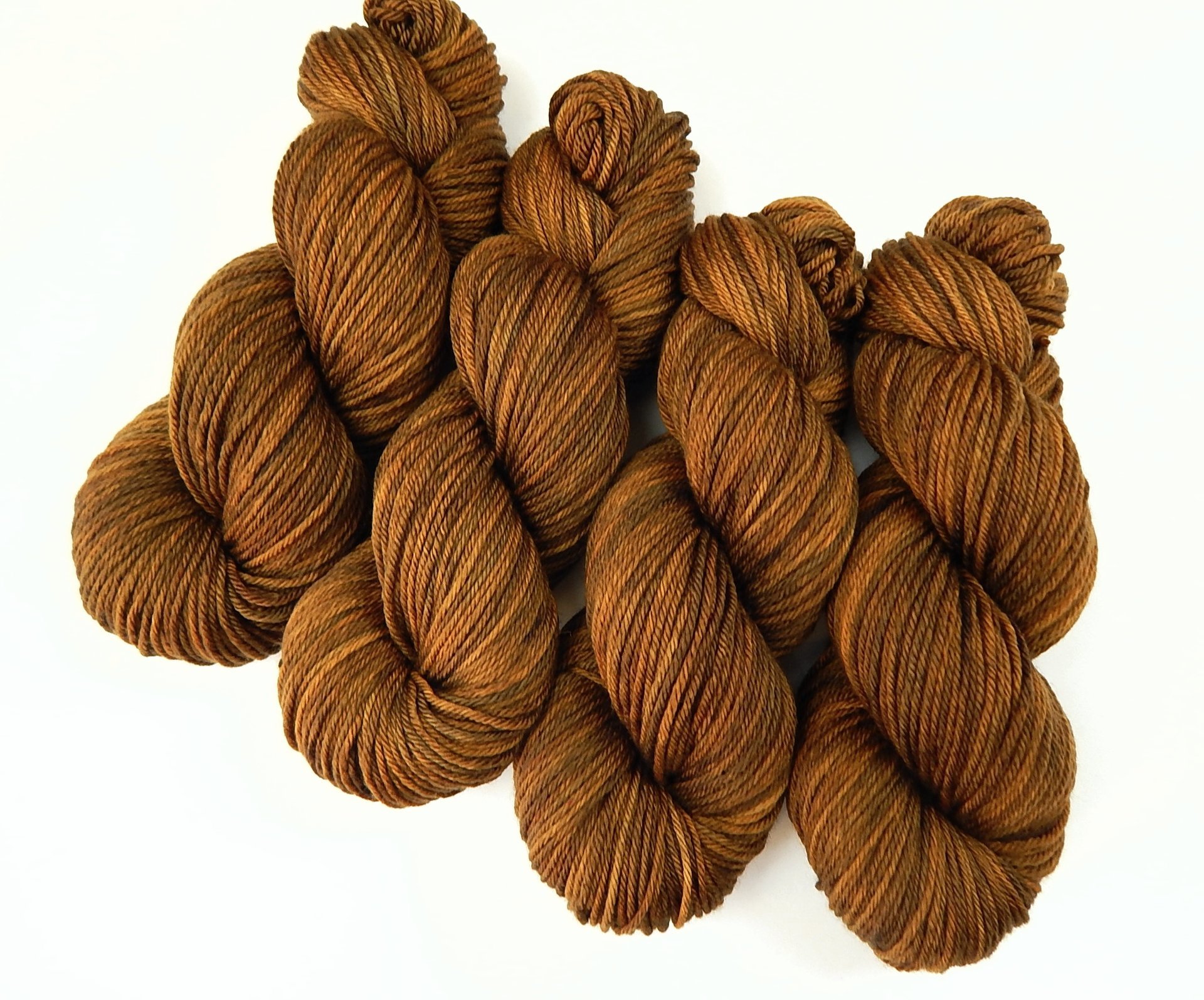 Hand Dyed Yarn, Worsted Weight Superwash 100% Merino Wool - Hazelnut - Tonal Brown Yarn, Indie Dyer Handdyed Knitting Yarn