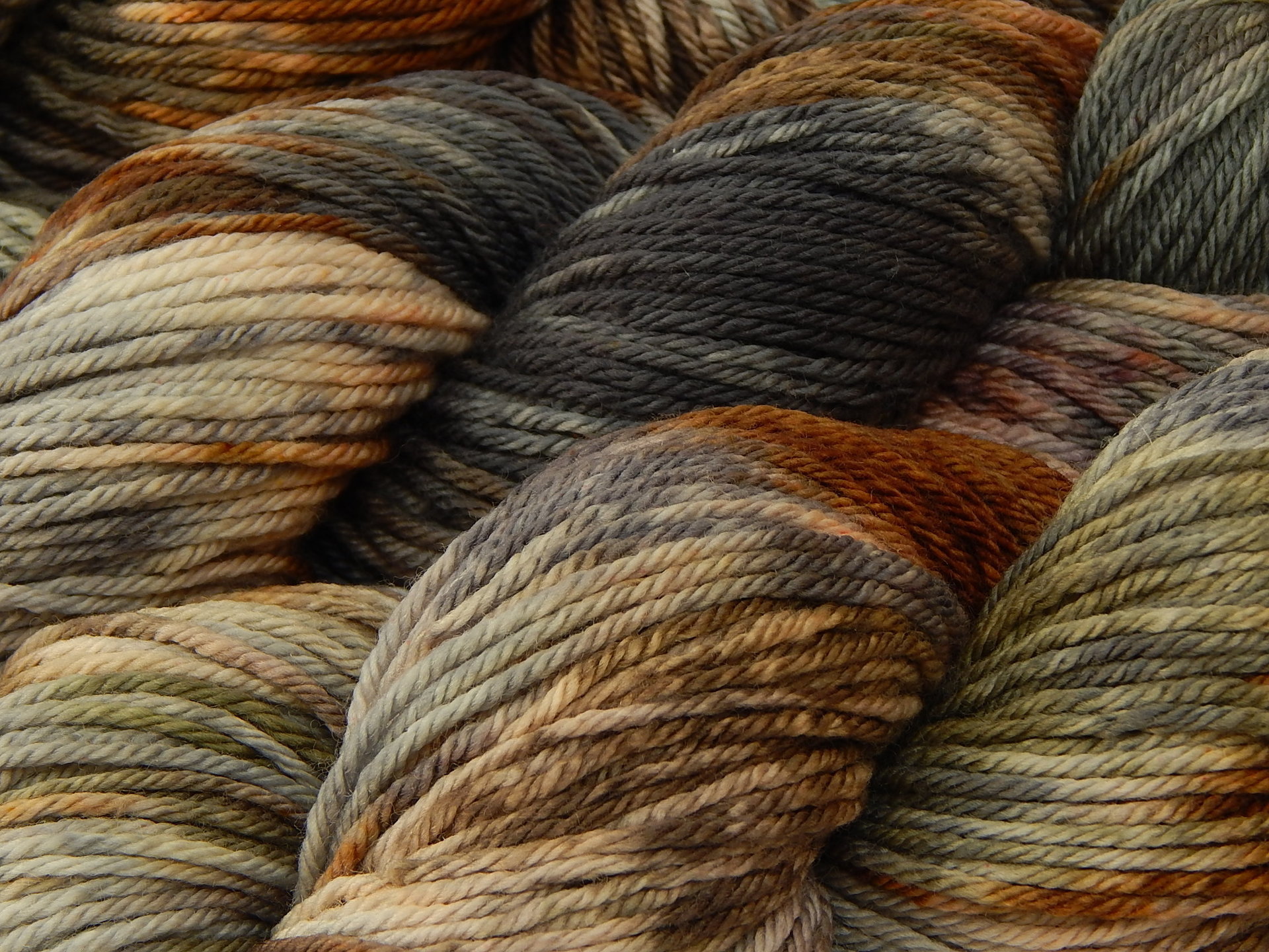 Worsted Weight Hand Dyed Yarn, 100% Superwash Merino Wool - Potluck Greys & Browns - Indie Dyer OOAK Crochet Knitting Yarn, Earthtones Gray Khaki