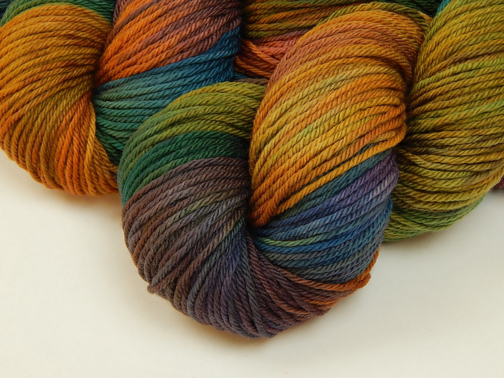 Worsted Weight Hand Dyed Yarn, 100% Superwash Merino Wool - Potluck Rainbow - Indie Dyer OOAK Knitting Crochet Yarn, Earthy Vibrant Colors