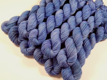 Sock Yarn Mini Skeins, Hand Dyed Yarn, Fingering Weight 4 Ply Superwash Merino Wool - Delphinium - Light Blue Tonal Sock Yarn, Indie Dyer